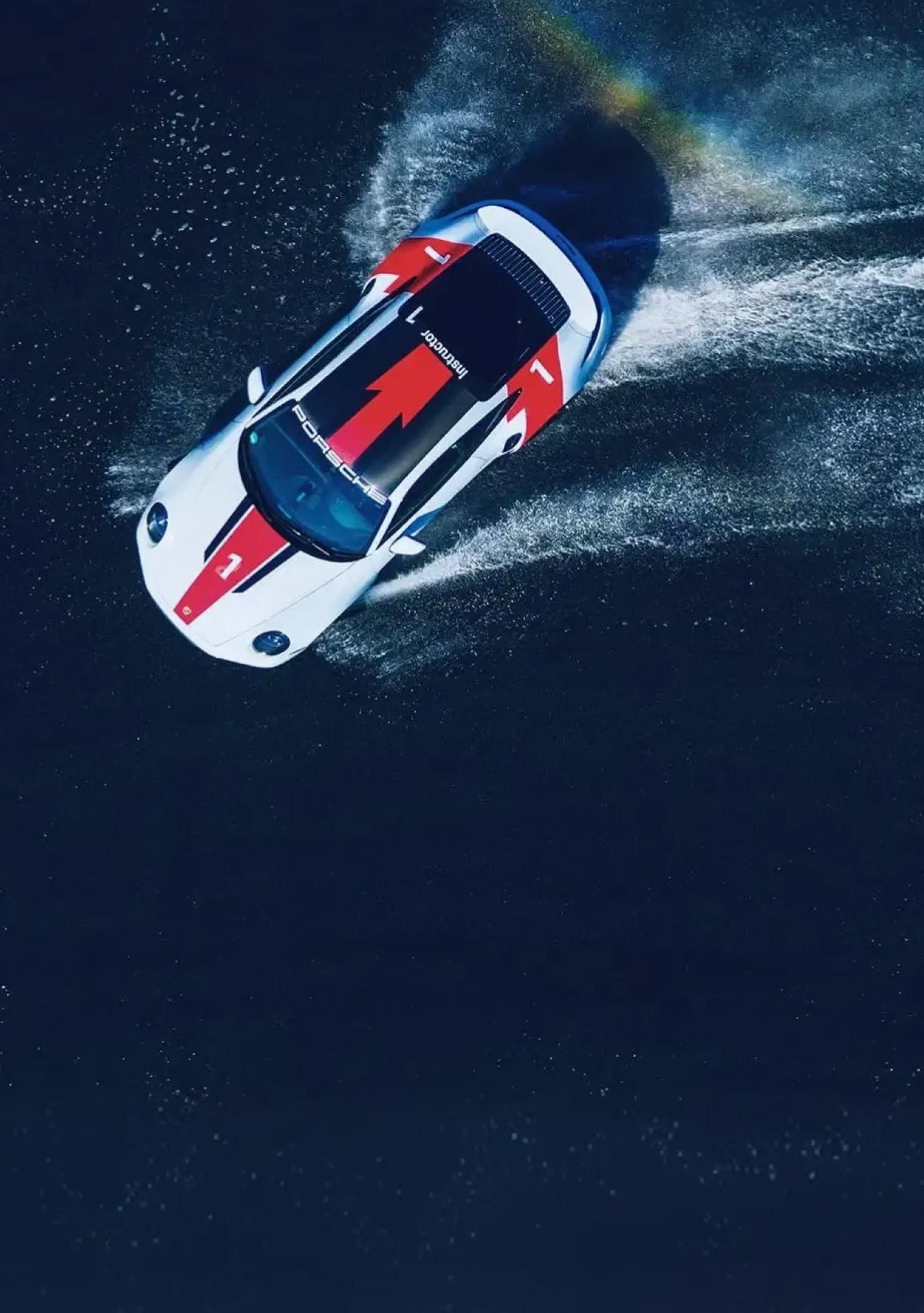 Porsche over water